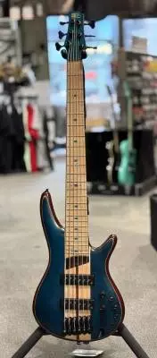 Ibanez SR Premium 6-String Electric Bass Guitar with Gigbag - Caribbean Green Low Gloss